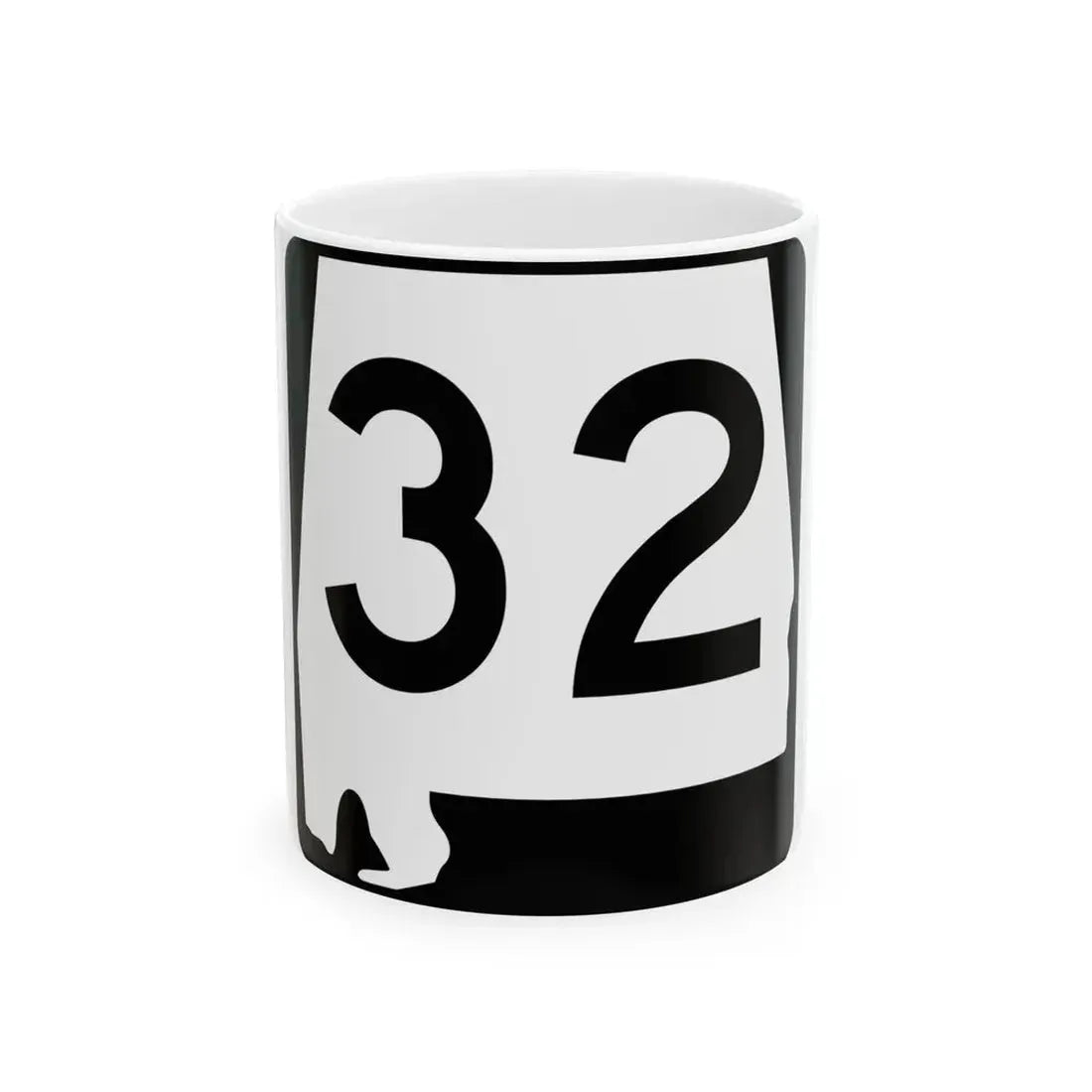 Alabama 32 (Alabama) (Road Sign) White Coffee Mug 11oz - Go Mug Yourself
