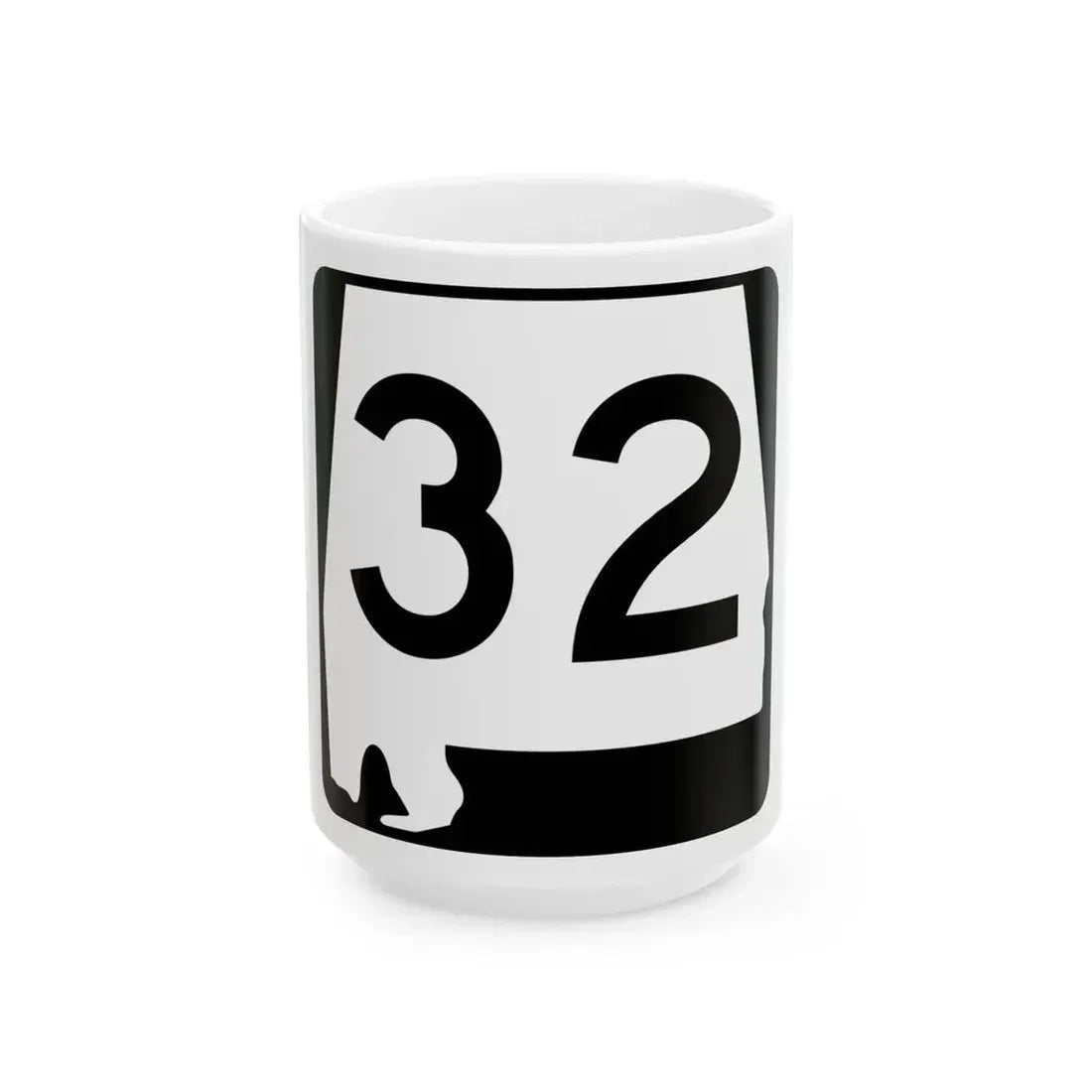 Alabama 32 (Alabama) (Road Sign) White Coffee Mug 15oz - Go Mug Yourself