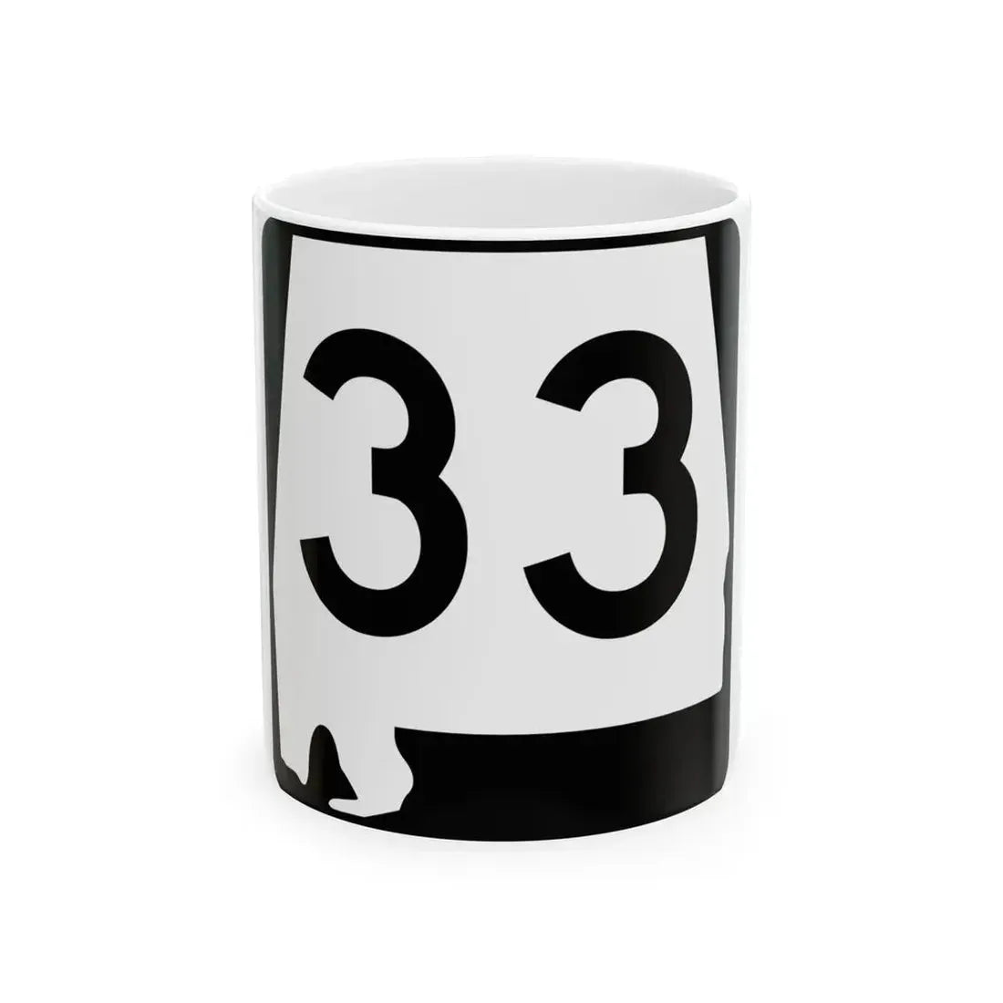 Alabama 33 (Alabama) (Road Sign) White Coffee Mug 11oz - Go Mug Yourself