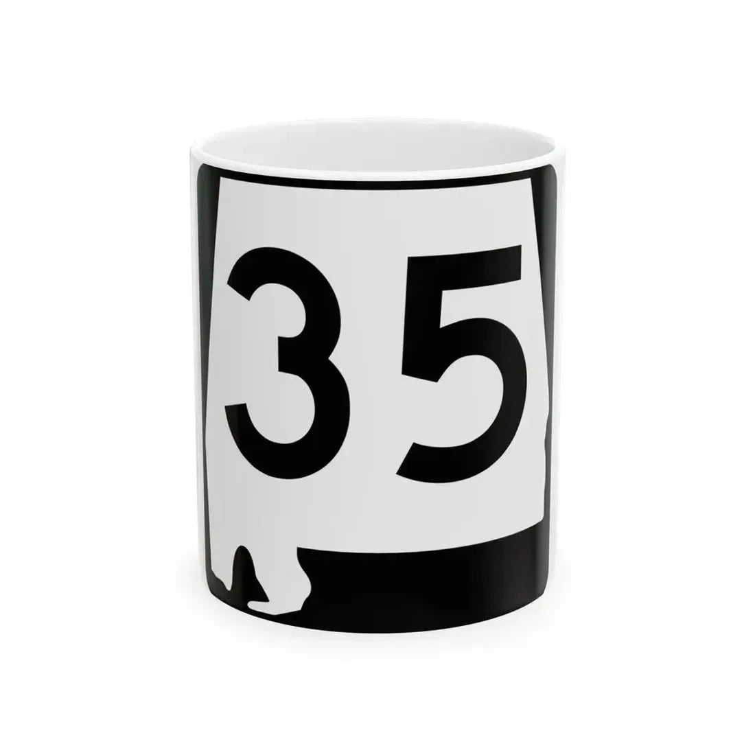 Alabama 35 (Alabama) (Road Sign) White Coffee Mug 11oz - Go Mug Yourself
