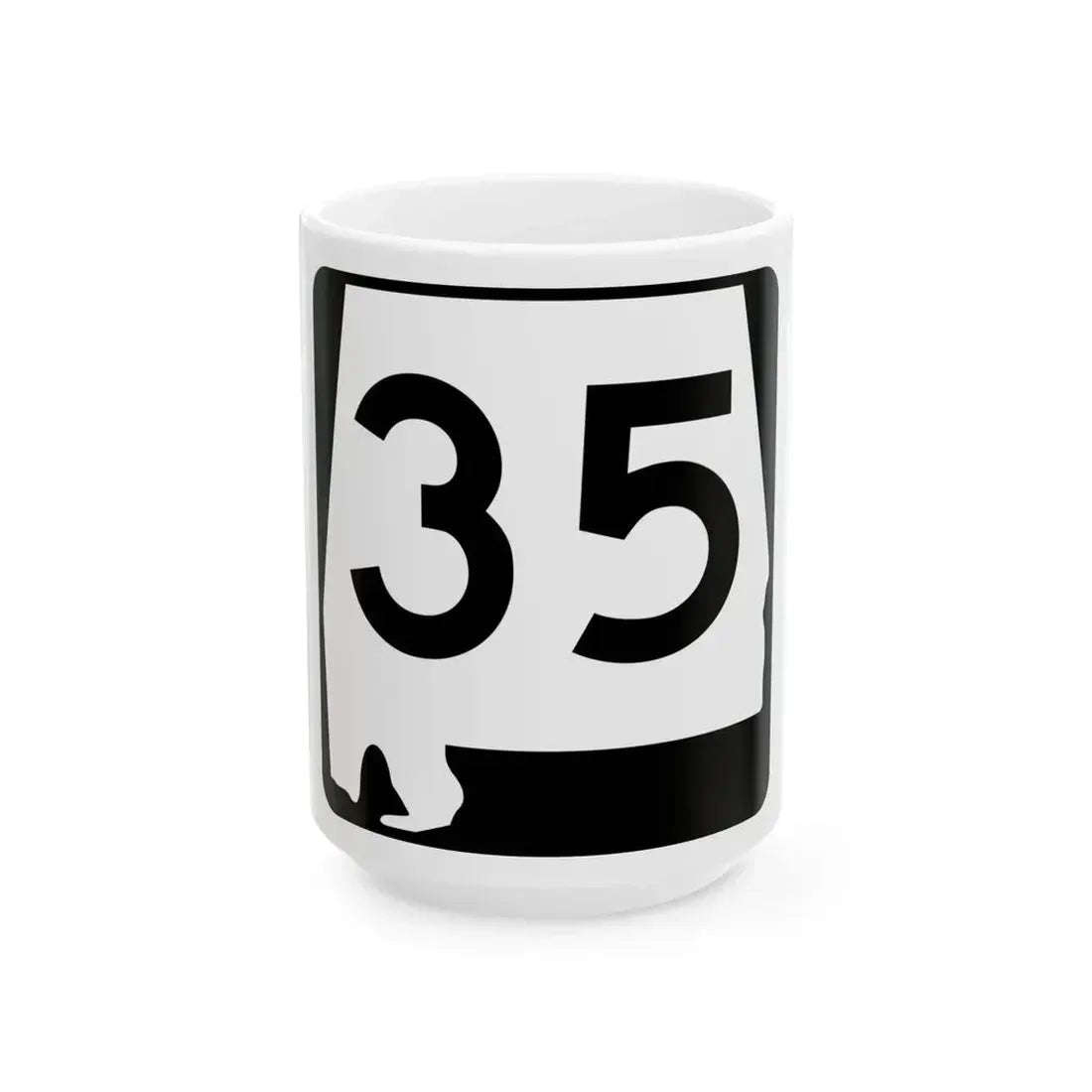 Alabama 35 (Alabama) (Road Sign) White Coffee Mug 15oz - Go Mug Yourself