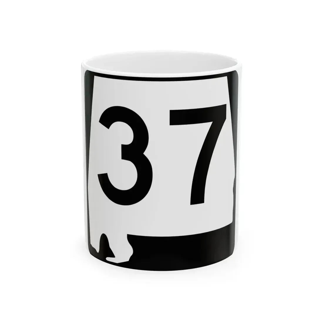 Alabama 37 (Alabama) (Road Sign) White Coffee Mug 11oz - Go Mug Yourself