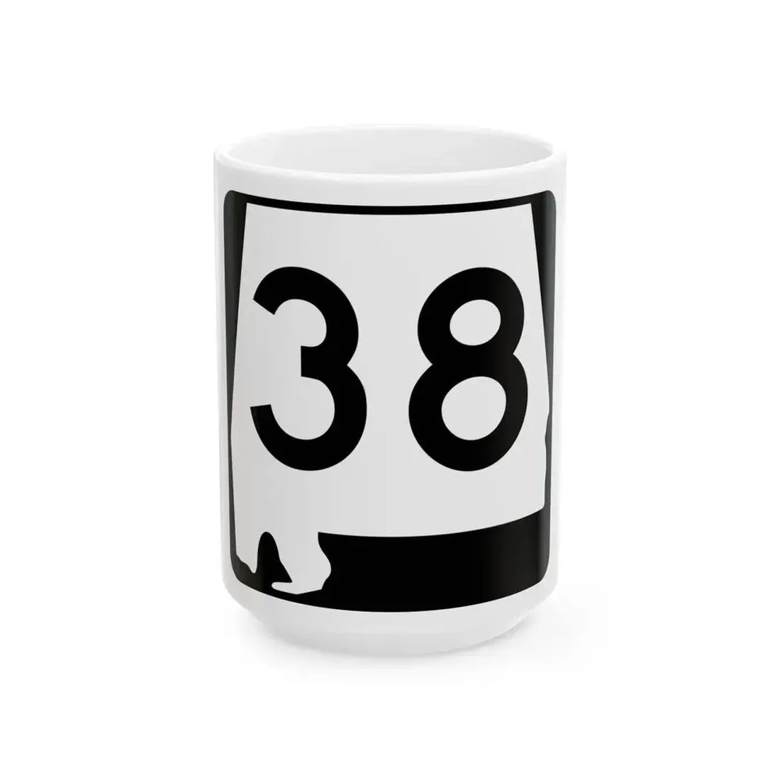 Alabama 38 (Alabama) (Road Sign) White Coffee Mug 15oz - Go Mug Yourself