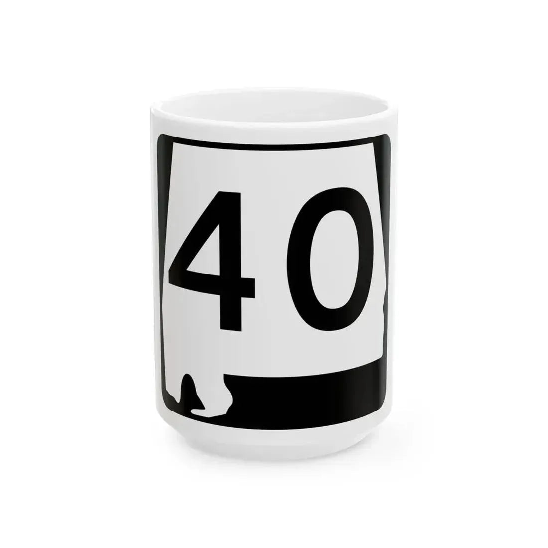 Alabama 40 (Alabama) (Road Sign) White Coffee Mug 15oz - Go Mug Yourself