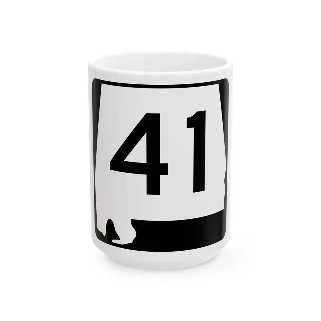 Alabama 41 (Alabama) (Road Sign) White Coffee Mug 15oz - Go Mug Yourself