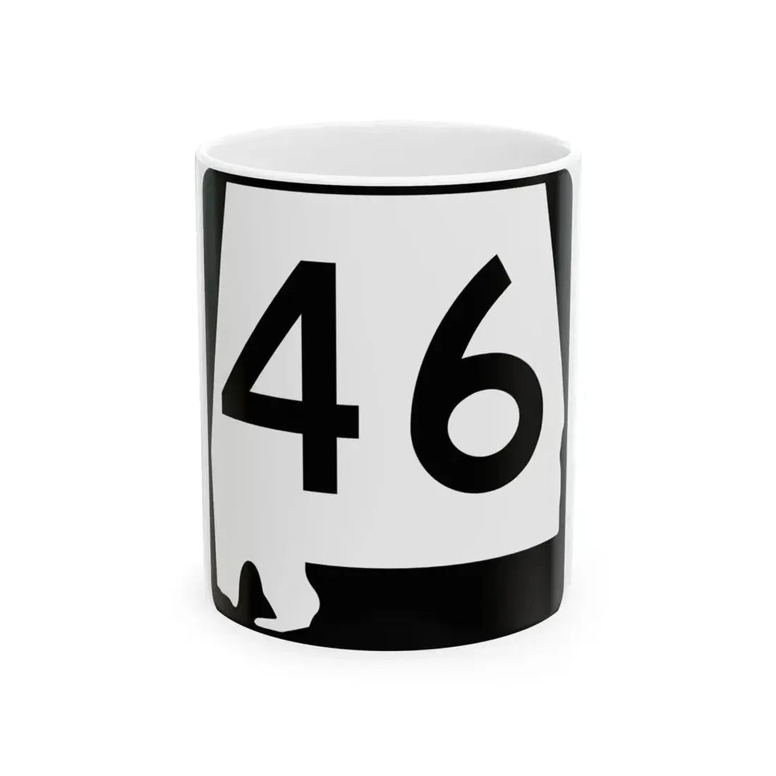 Alabama 46 (Alabama) (Road Sign) White Coffee Mug 11oz - Go Mug Yourself