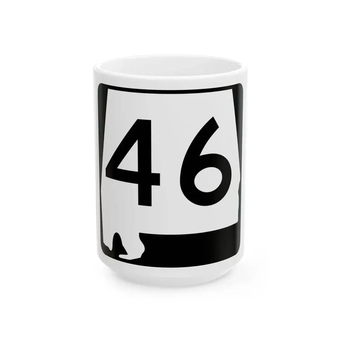 Alabama 46 (Alabama) (Road Sign) White Coffee Mug 15oz - Go Mug Yourself
