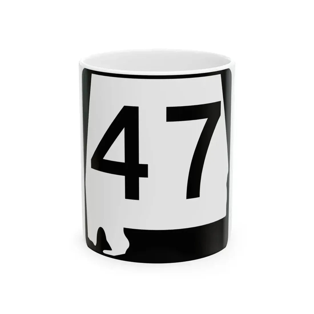 Alabama 47 (Alabama) (Road Sign) White Coffee Mug 11oz - Go Mug Yourself