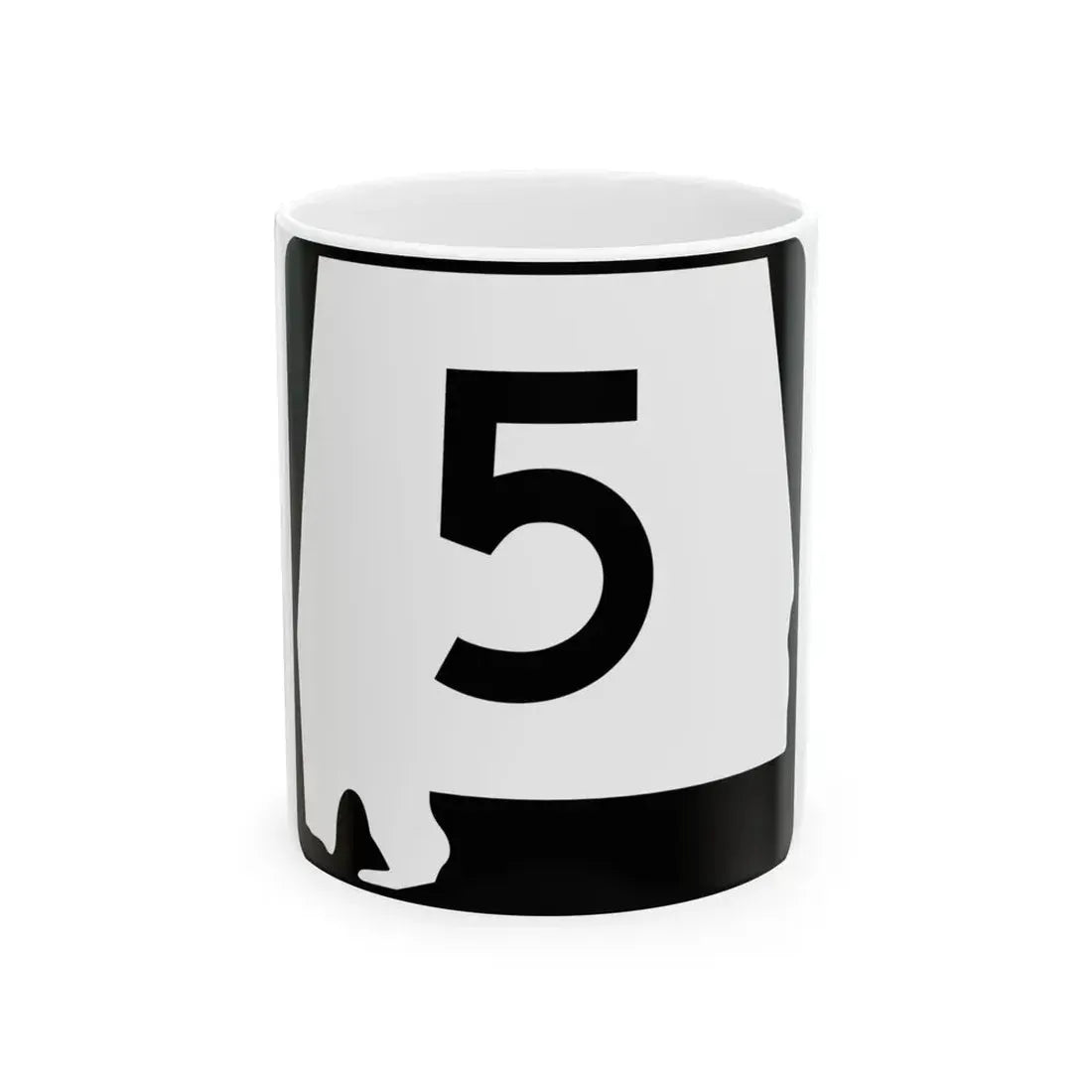 Alabama 5 (Alabama) (Road Sign) White Coffee Mug 11oz - Go Mug Yourself