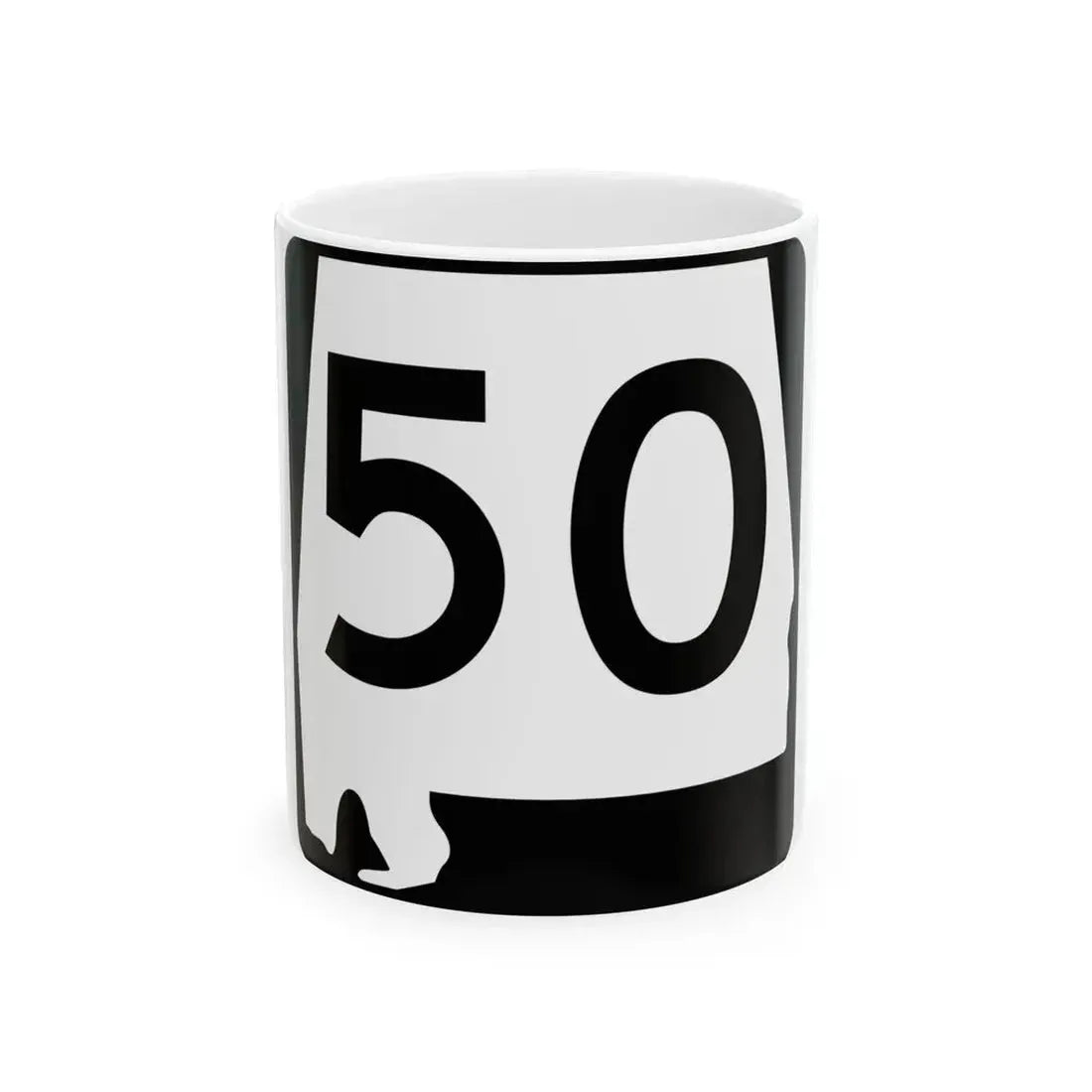 Alabama 50 (Alabama) (Road Sign) White Coffee Mug - Go Mug Yourself