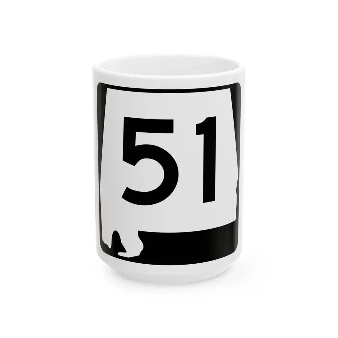 Alabama 51 (Alabama) (Road Sign) White Coffee Mug 15oz - Go Mug Yourself