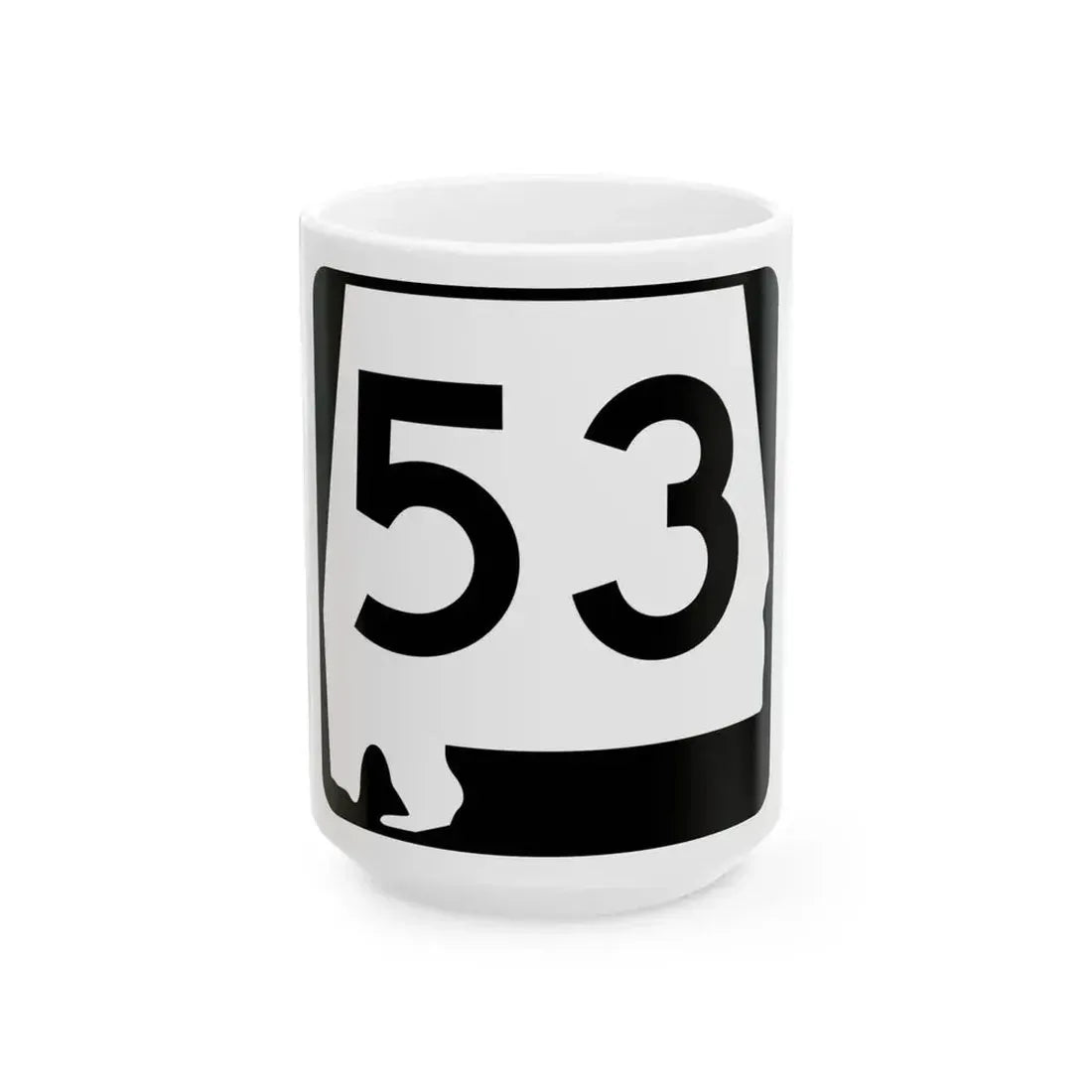 Alabama 53 (Alabama) (Road Sign) White Coffee Mug 15oz - Go Mug Yourself