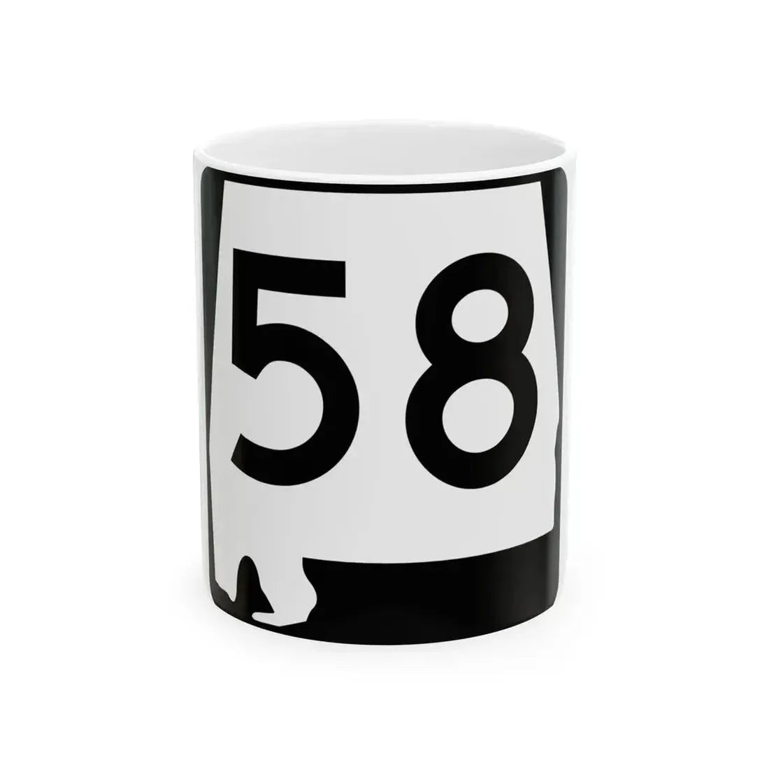 Alabama 58 (Alabama) (Road Sign) White Coffee Mug 11oz - Go Mug Yourself