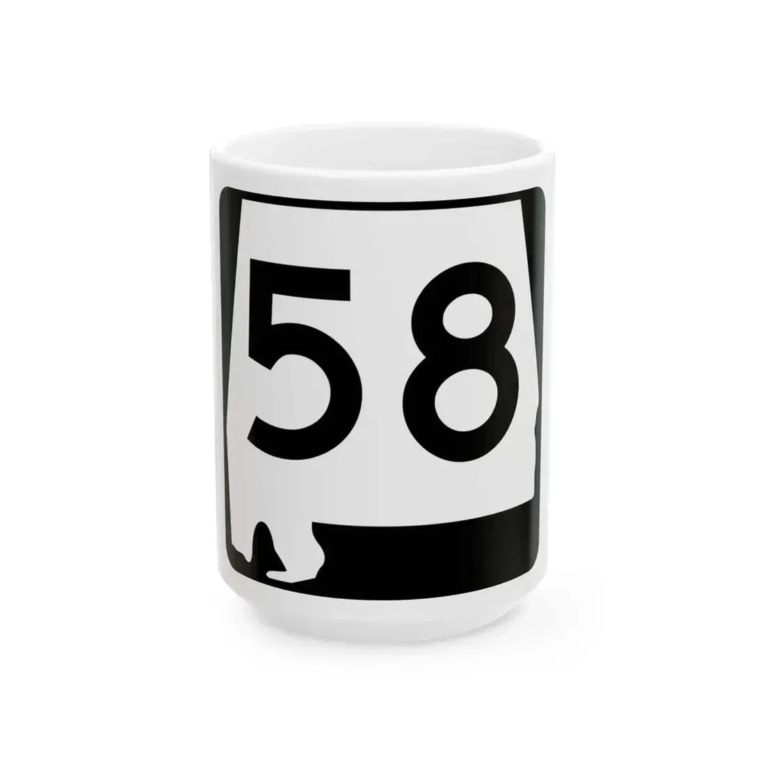 Alabama 58 (Alabama) (Road Sign) White Coffee Mug 15oz - Go Mug Yourself