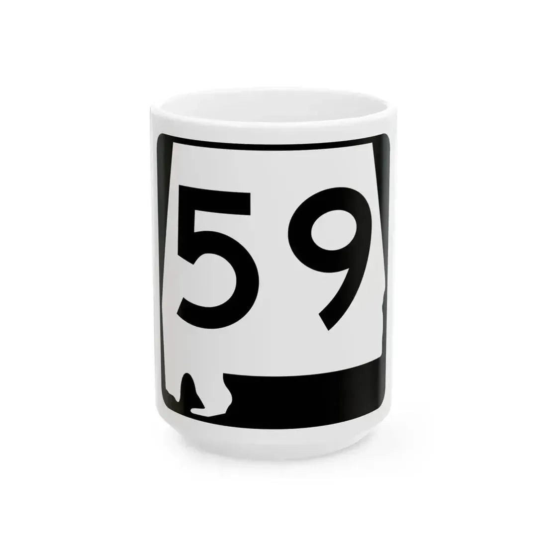 Alabama 59 (Alabama) (Road Sign) White Coffee Mug 15oz - Go Mug Yourself