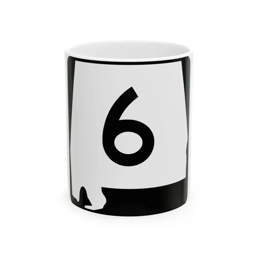 Alabama 6 (Alabama) (Road Sign) White Coffee Mug 11oz - Go Mug Yourself