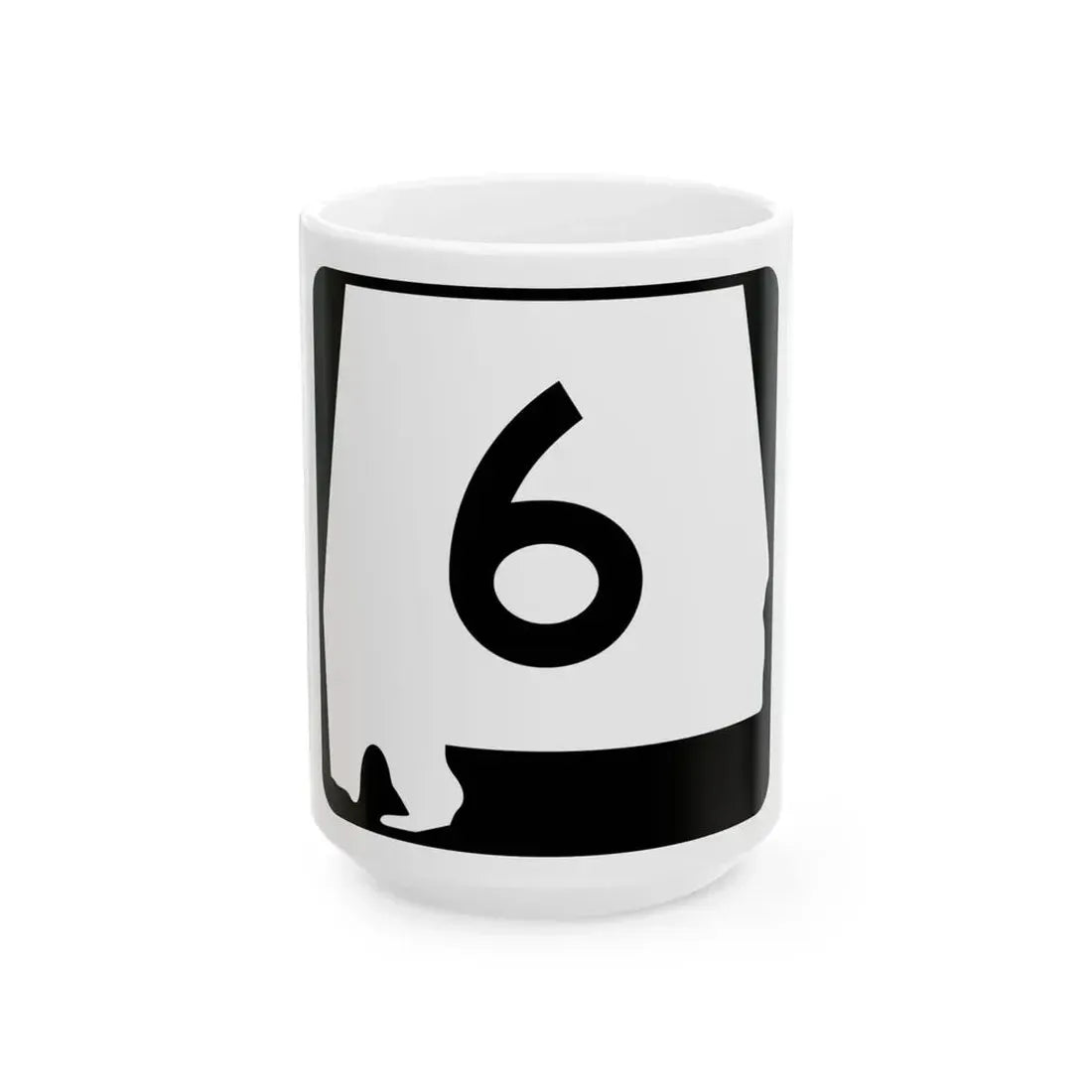 Alabama 6 (Alabama) (Road Sign) White Coffee Mug 15oz - Go Mug Yourself