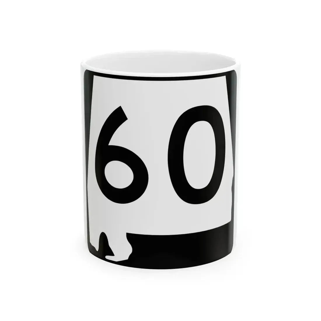 Alabama 60 (Alabama) (Road Sign) White Coffee Mug 11oz - Go Mug Yourself