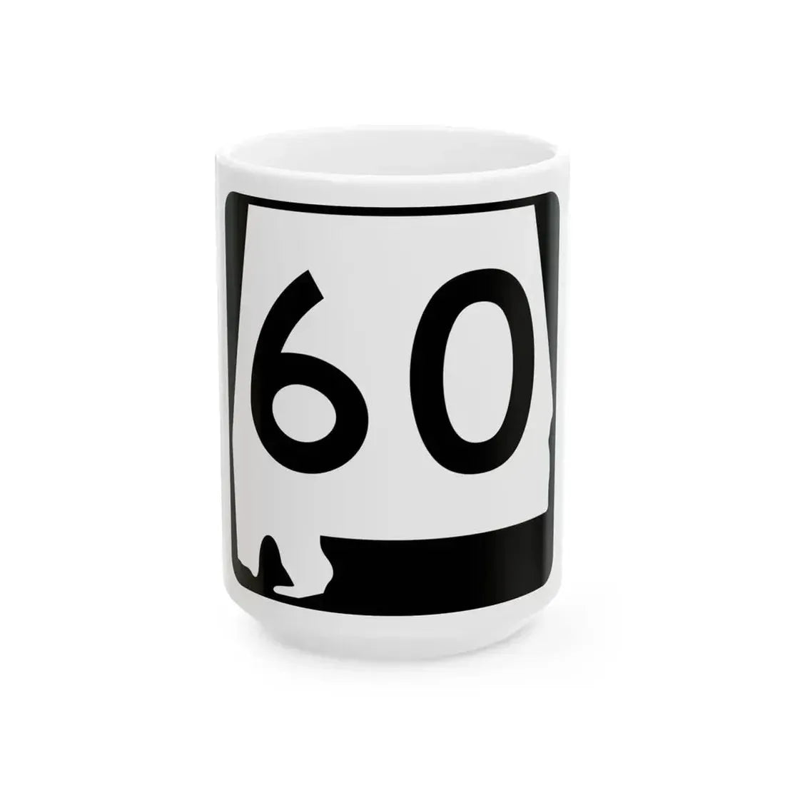 Alabama 60 (Alabama) (Road Sign) White Coffee Mug 15oz - Go Mug Yourself