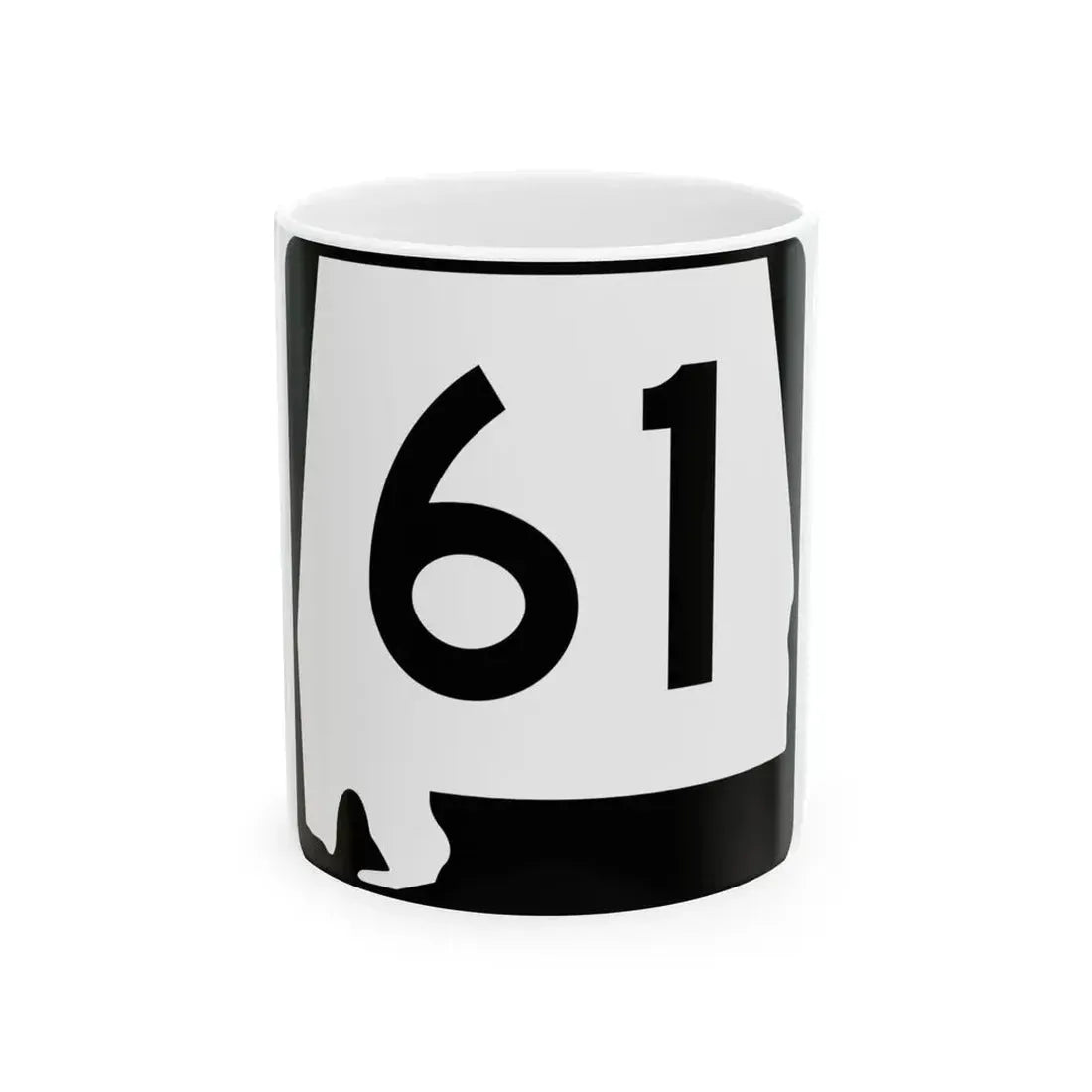 Alabama 61 (Alabama) (Road Sign) White Coffee Mug 11oz - Go Mug Yourself