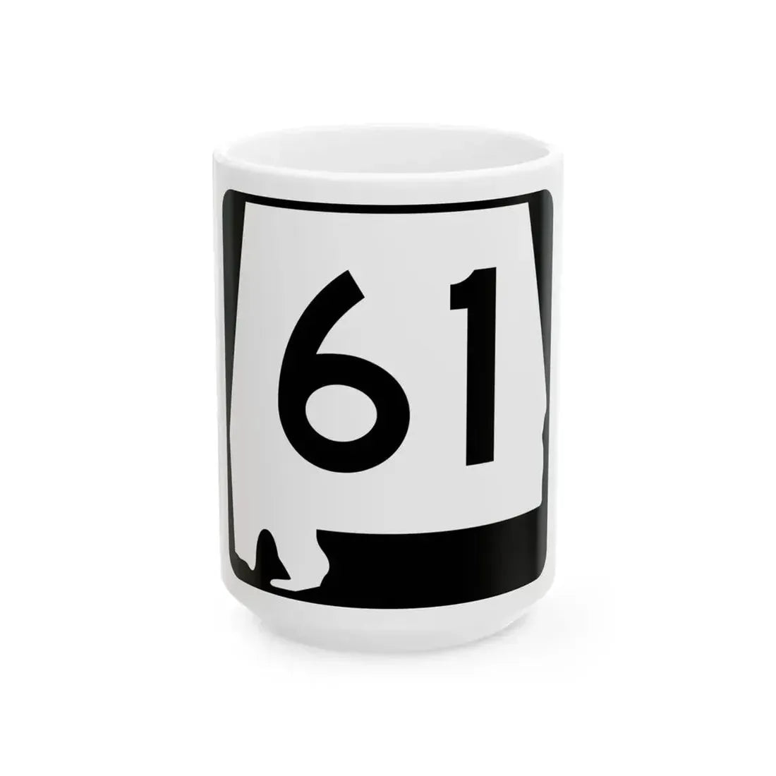 Alabama 61 (Alabama) (Road Sign) White Coffee Mug 15oz - Go Mug Yourself