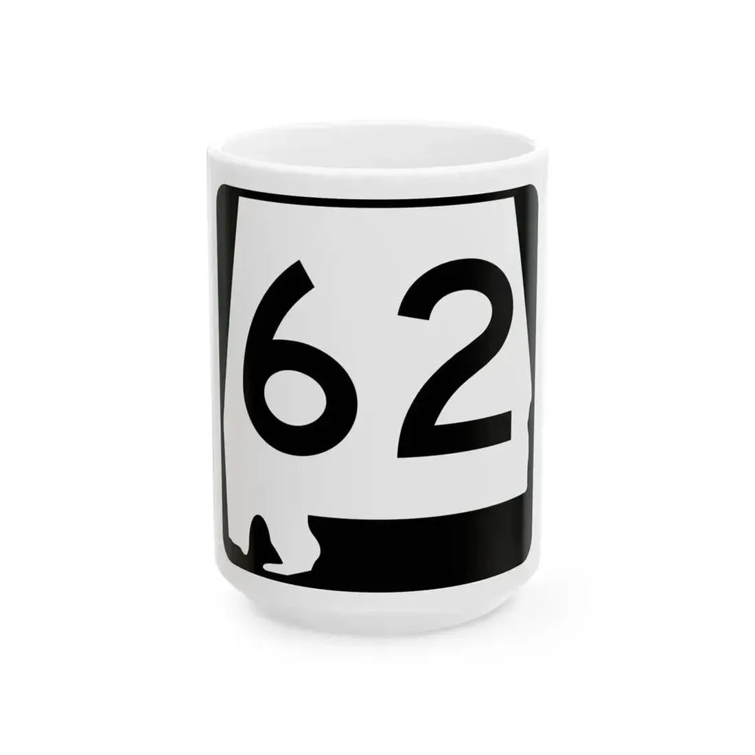 Alabama 62 (Alabama) (Road Sign) White Coffee Mug 15oz - Go Mug Yourself