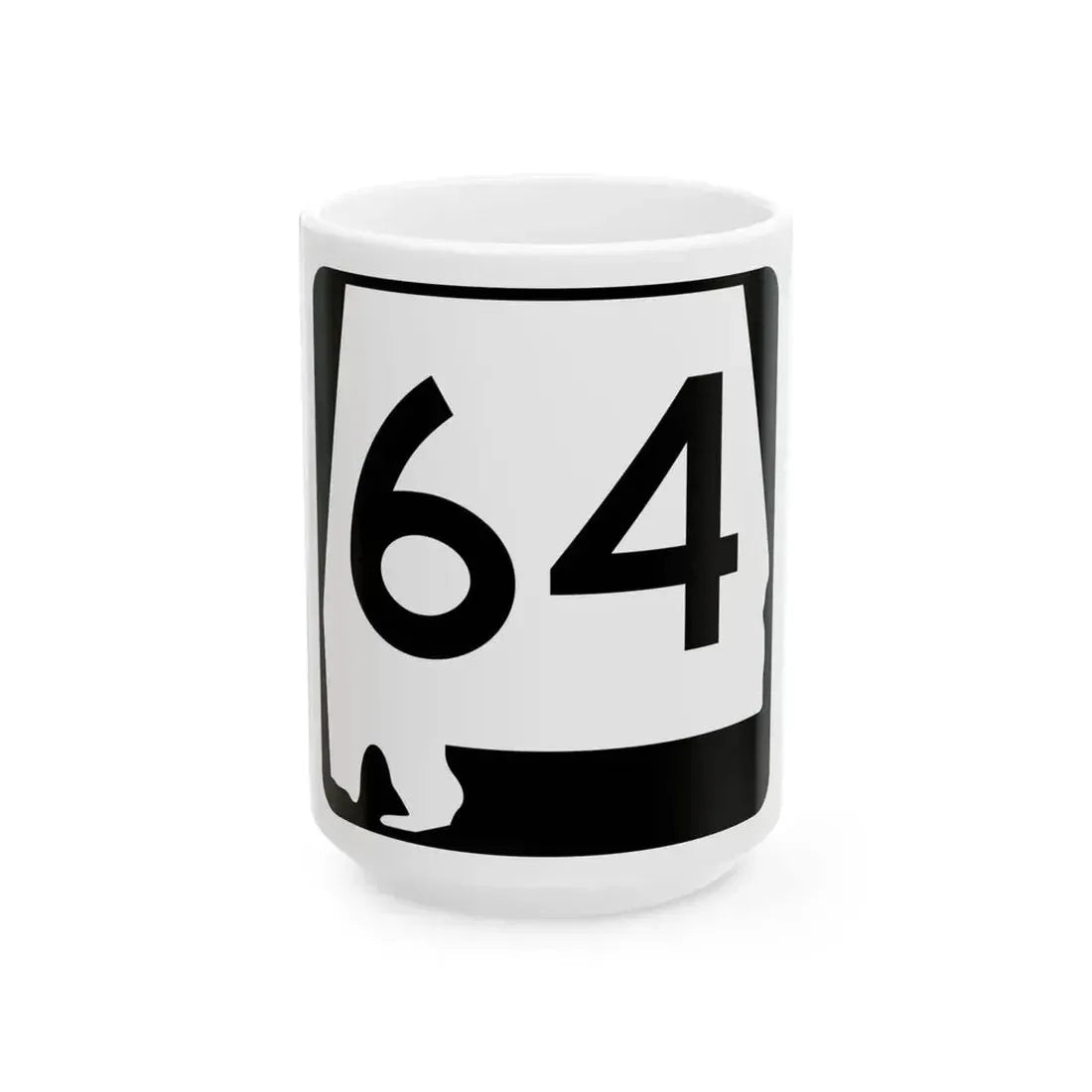 Alabama 64 (Alabama) (Road Sign) White Coffee Mug 15oz - Go Mug Yourself