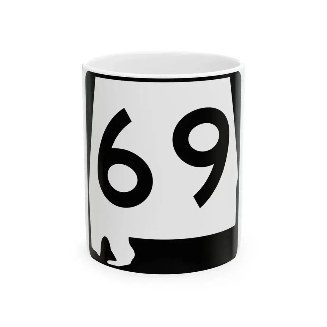 Alabama 69 (Alabama) (Road Sign) White Coffee Mug 11oz - Go Mug Yourself