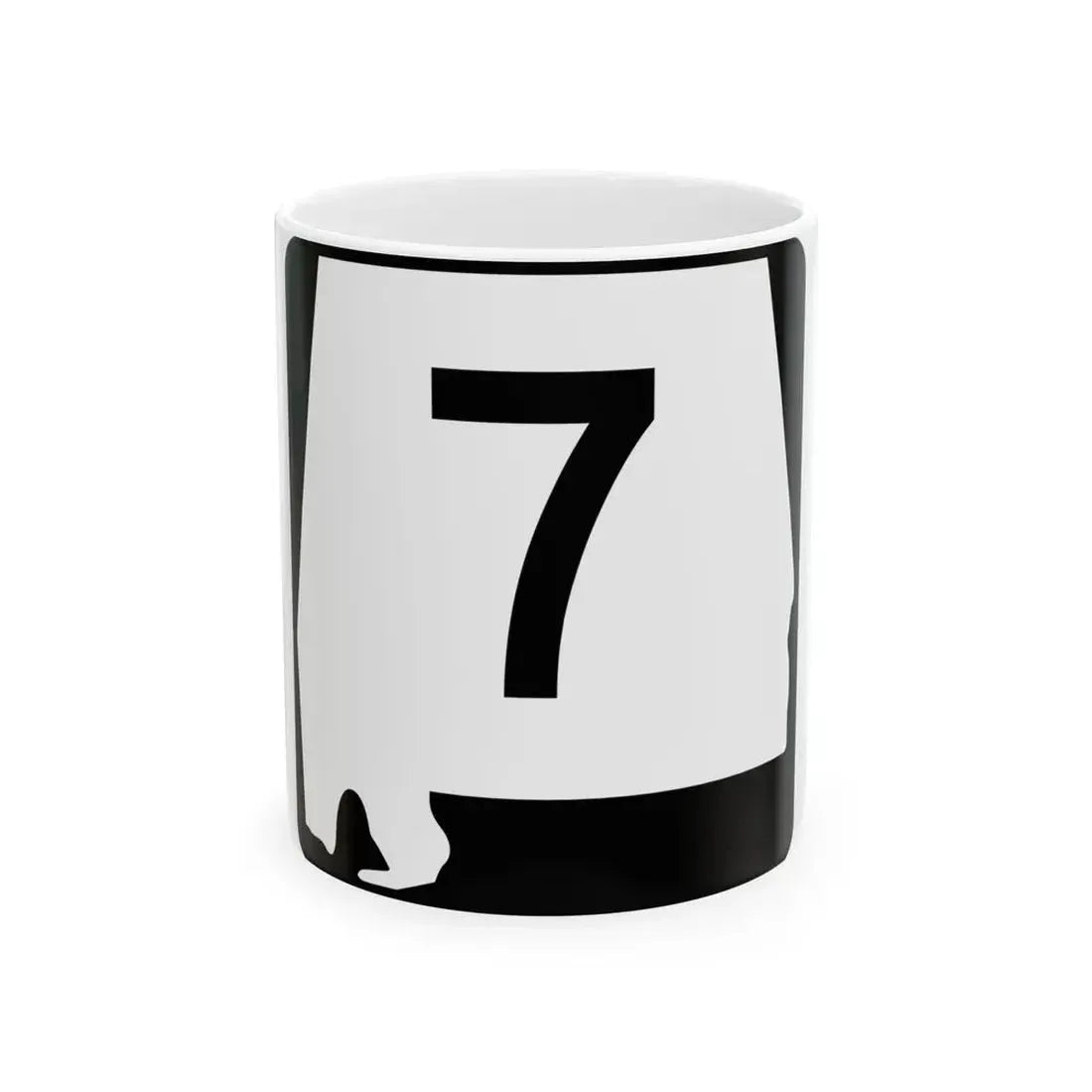 Alabama 7 (Alabama) (Road Sign) White Coffee Mug 11oz - Go Mug Yourself