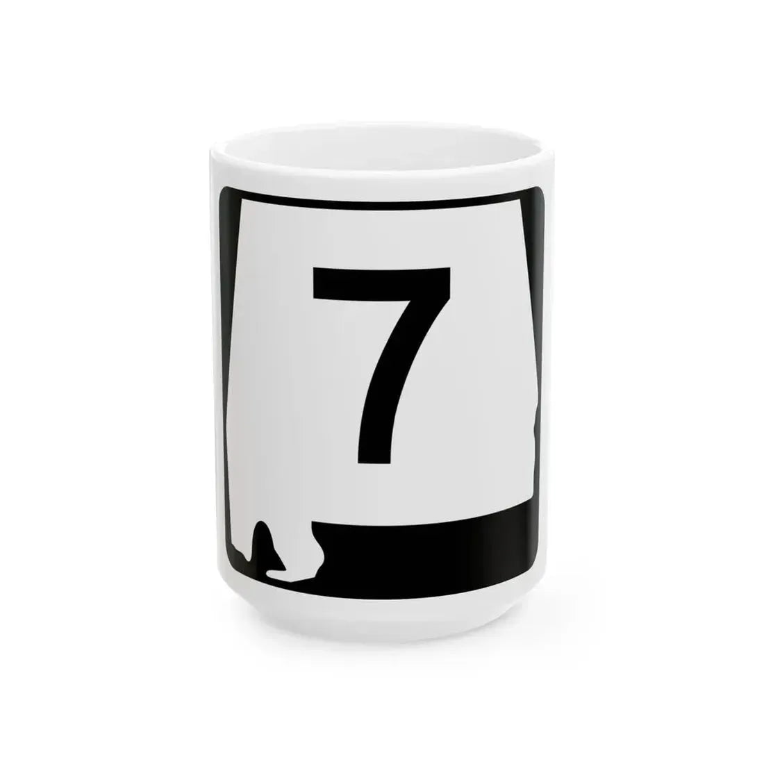 Alabama 7 (Alabama) (Road Sign) White Coffee Mug 15oz - Go Mug Yourself
