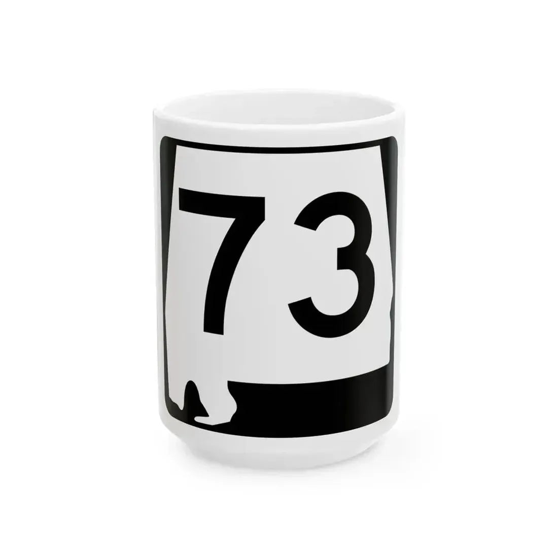 Alabama 73 (Alabama) (Road Sign) White Coffee Mug 15oz - Go Mug Yourself