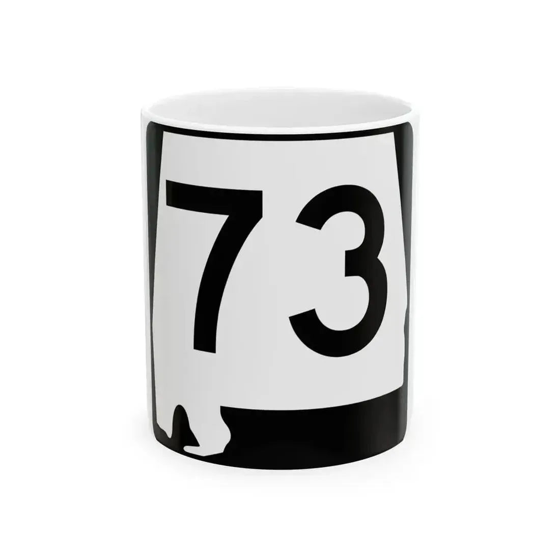 Alabama 73 (Alabama) (Road Sign) White Coffee Mug - Go Mug Yourself