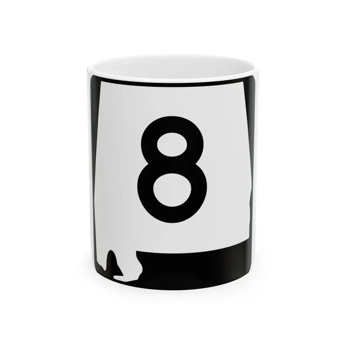 Alabama 8 (Alabama) (Road Sign) White Coffee Mug 11oz - Go Mug Yourself