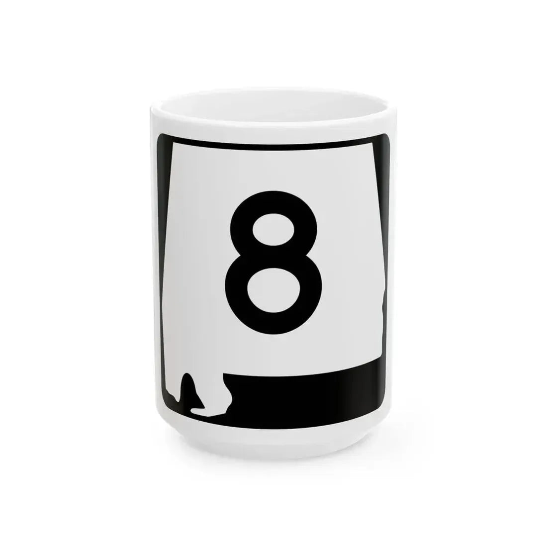 Alabama 8 (Alabama) (Road Sign) White Coffee Mug 15oz - Go Mug Yourself