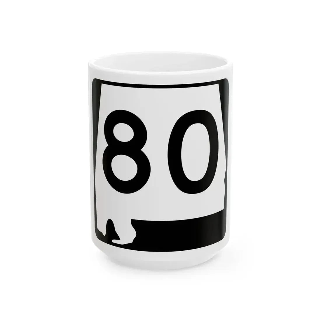 Alabama 80 (Alabama) (Road Sign) White Coffee Mug 15oz - Go Mug Yourself