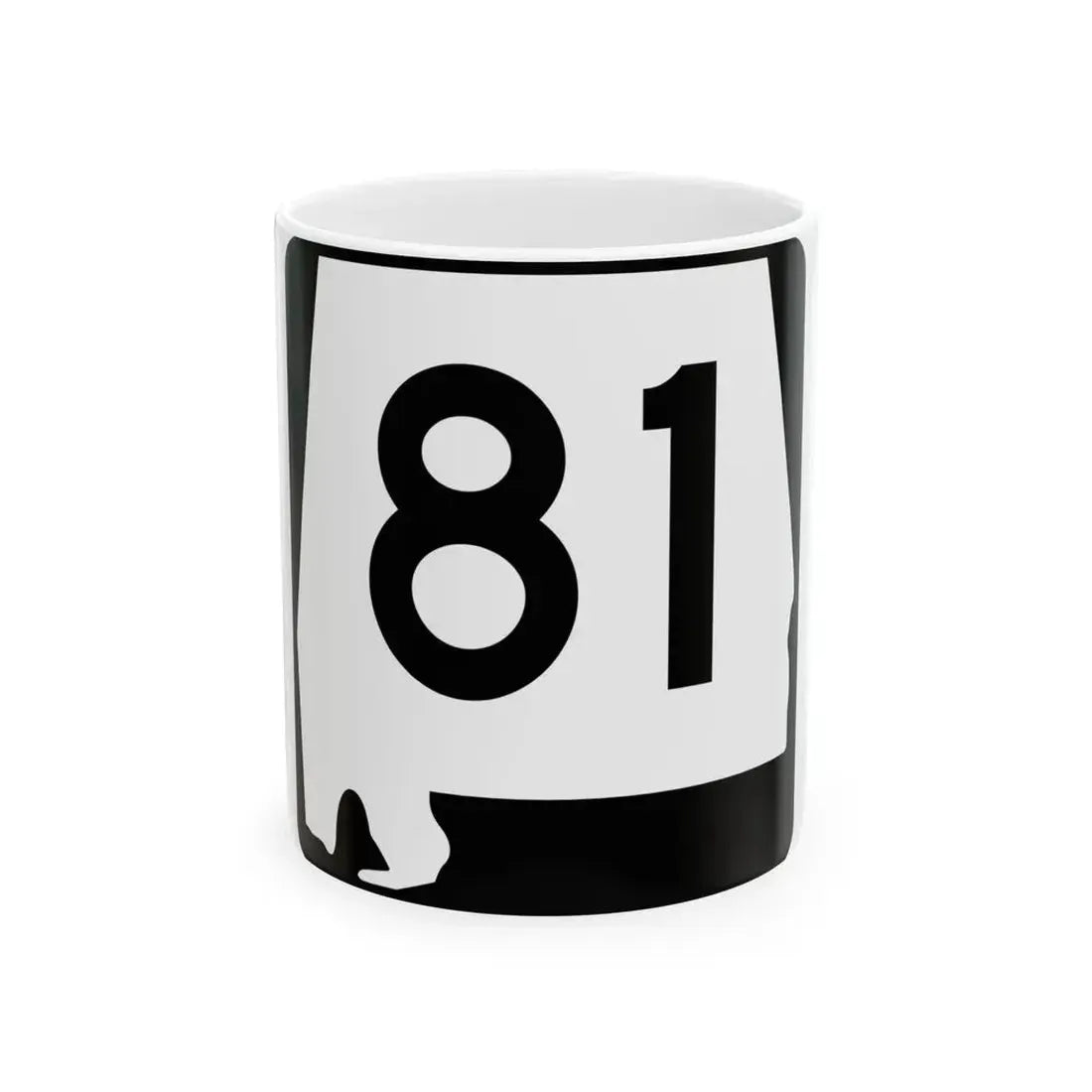Alabama 81 (Alabama) (Road Sign) White Coffee Mug 11oz - Go Mug Yourself