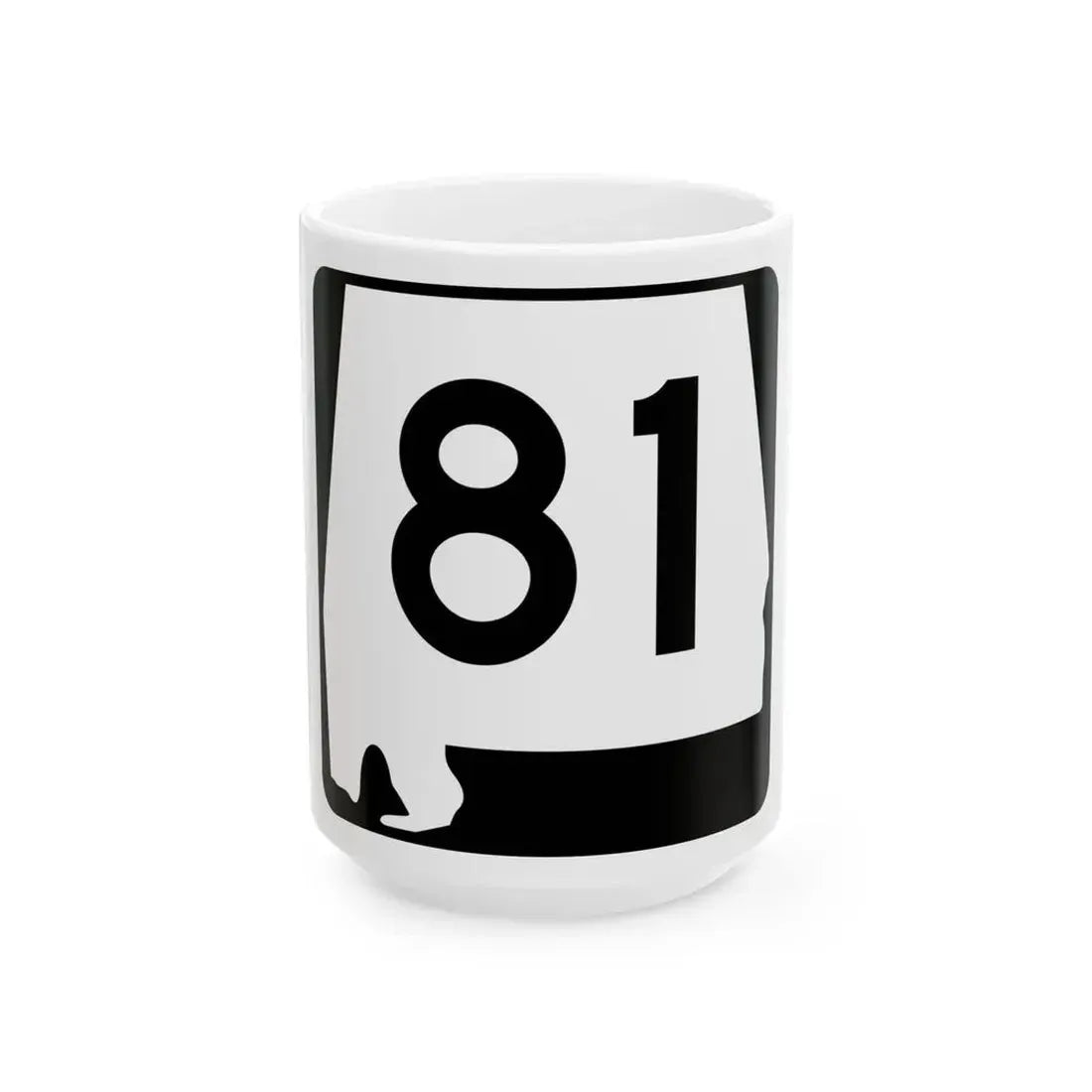 Alabama 81 (Alabama) (Road Sign) White Coffee Mug 15oz - Go Mug Yourself