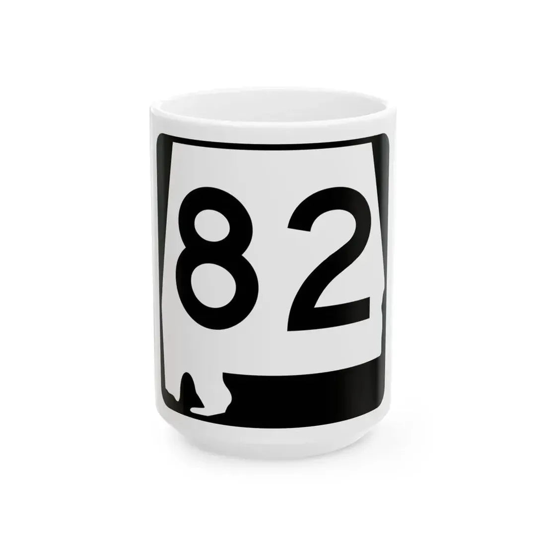 Alabama 82 (Alabama) (Road Sign) White Coffee Mug 15oz - Go Mug Yourself
