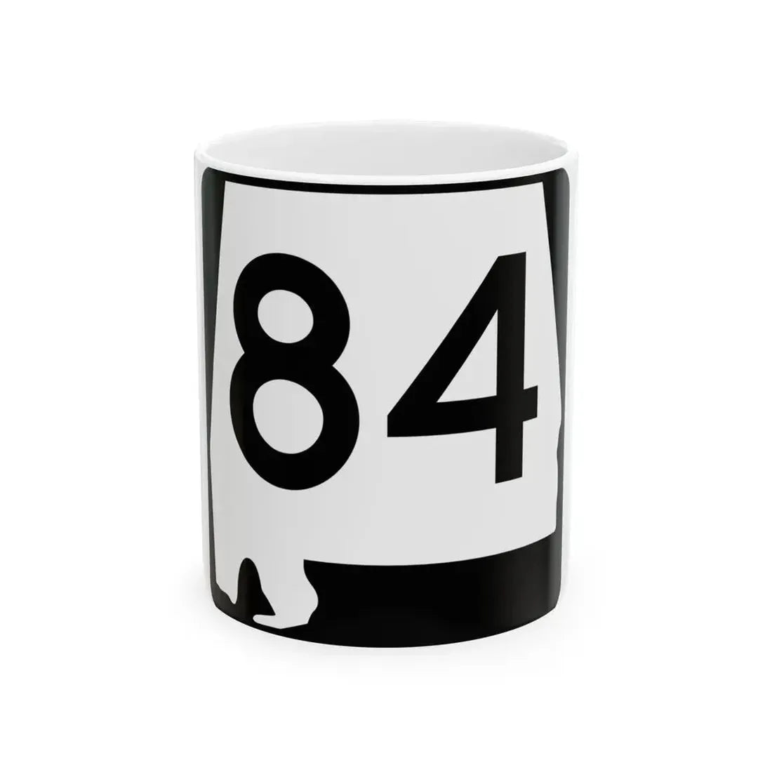 Alabama 84 (Alabama) (Road Sign) White Coffee Mug 11oz - Go Mug Yourself