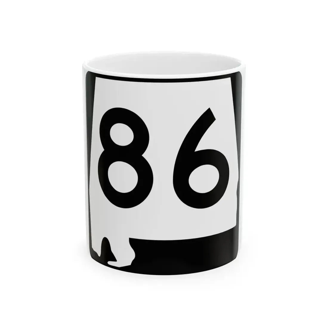 Alabama 86 (Alabama) (Road Sign) White Coffee Mug 11oz - Go Mug Yourself