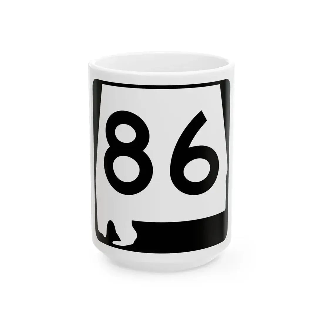 Alabama 86 (Alabama) (Road Sign) White Coffee Mug 15oz - Go Mug Yourself