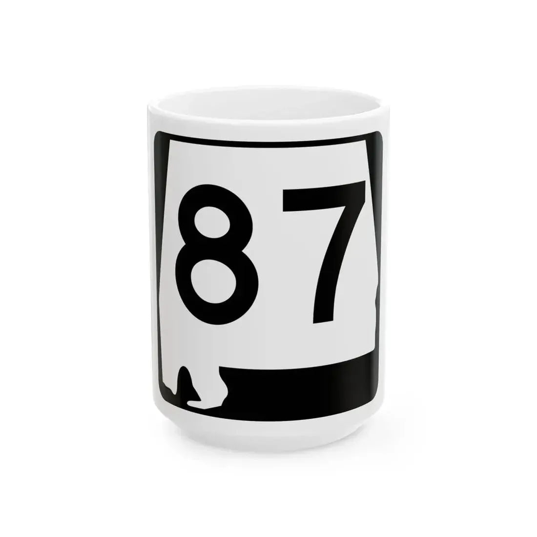 Alabama 87 (Alabama) (Road Sign) White Coffee Mug 15oz - Go Mug Yourself