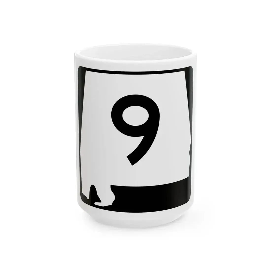 Alabama 9 (Alabama) (Road Sign) White Coffee Mug 15oz - Go Mug Yourself