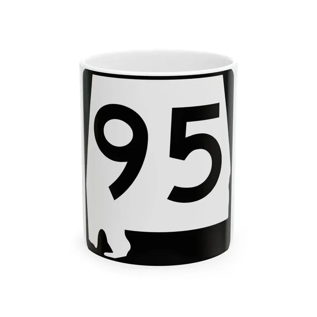 Alabama 95 (Alabama) (Road Sign) White Coffee Mug 11oz - Go Mug Yourself