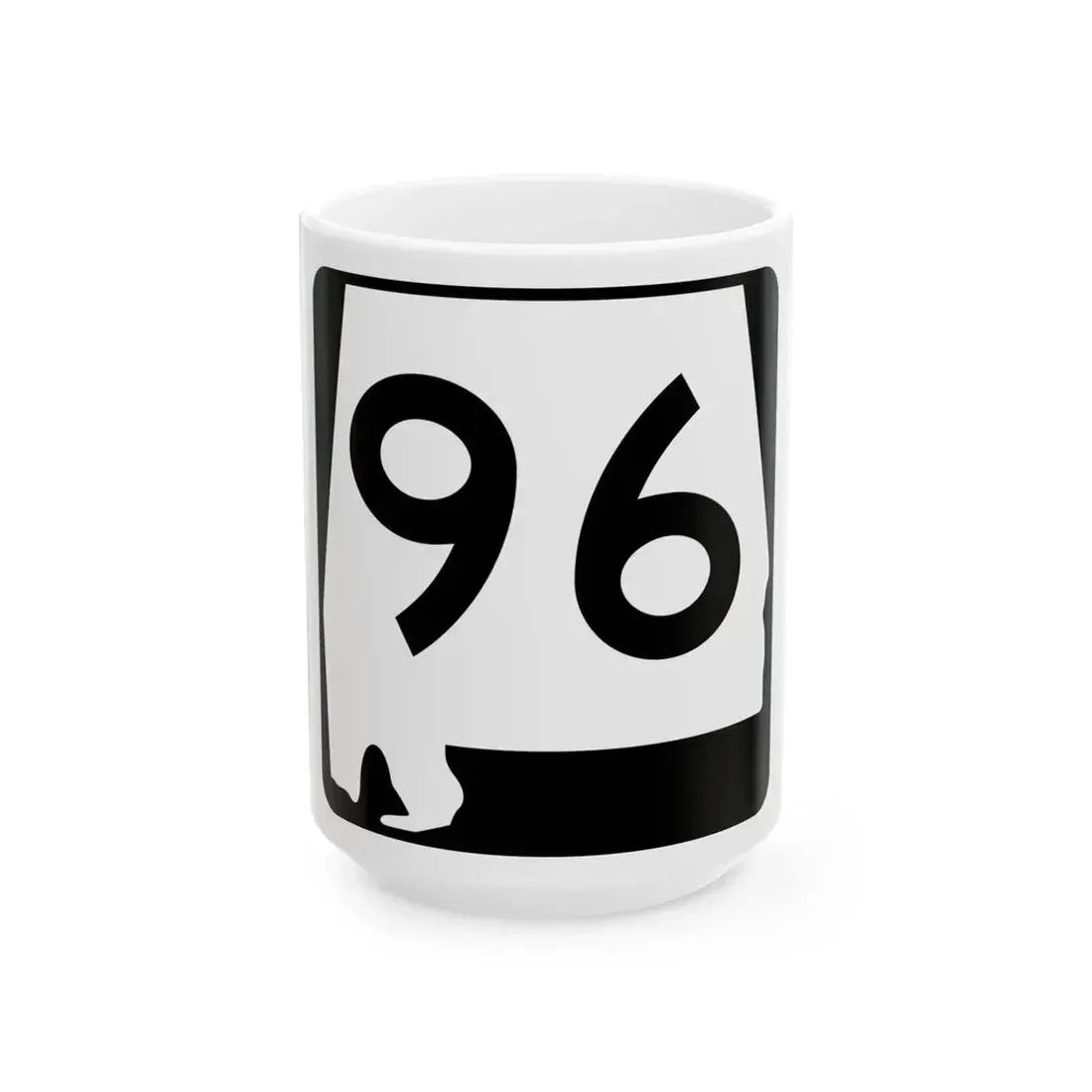Alabama 96 (Alabama) (Road Sign) White Coffee Mug 15oz - Go Mug Yourself