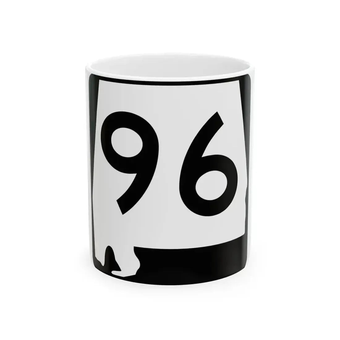 Alabama 96 (Alabama) (Road Sign) White Coffee Mug - Go Mug Yourself