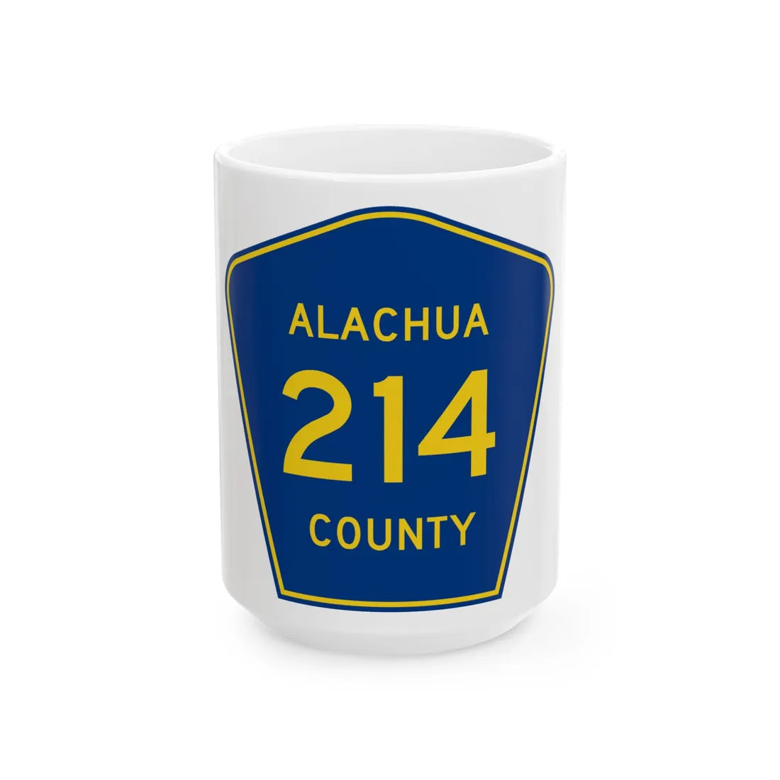 Alachua County 214 (Florida) (Road Sign) White Coffee Mug 15oz - Go Mug Yourself