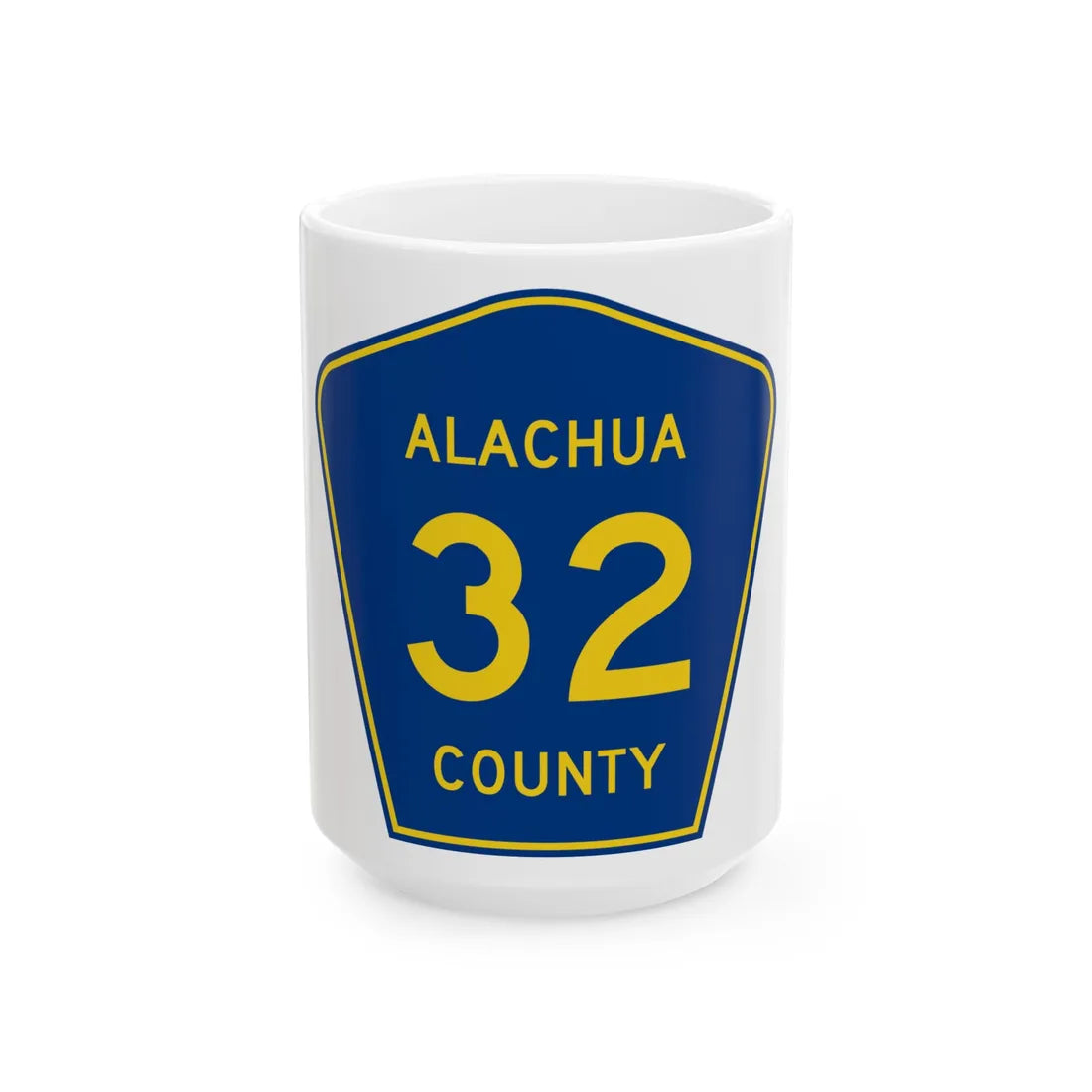 Alachua County 32 (Florida) (Road Sign) White Coffee Mug 15oz - Go Mug Yourself