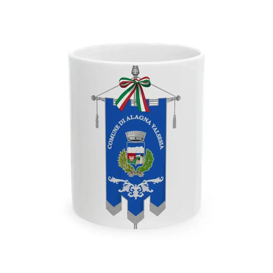 Alagna Valsesia-Gonfalone (Italy) White Coffee Mug 11oz - Go Mug Yourself