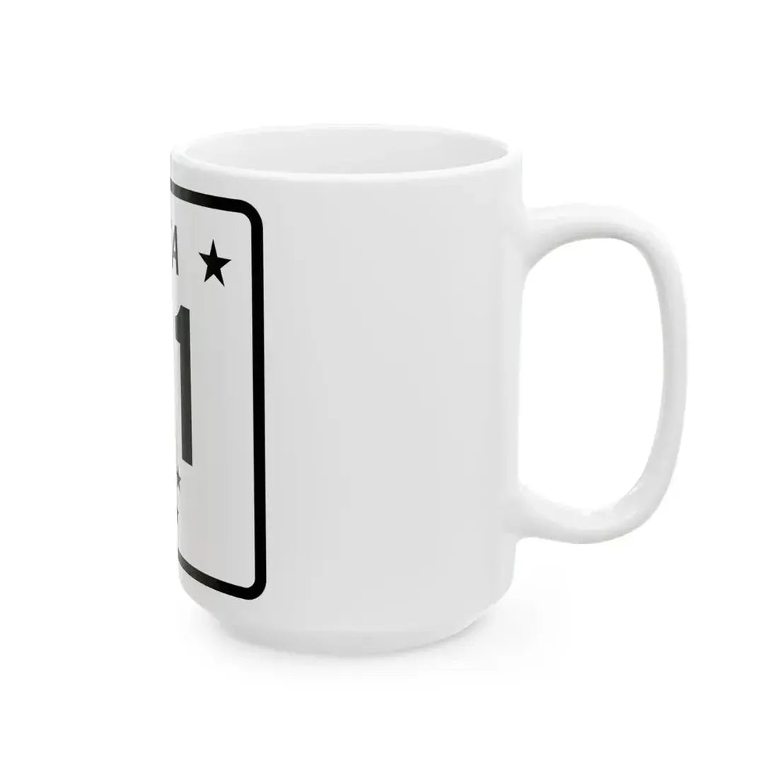Alaska 1 shield (Alaska) (Road Sign) White Coffee Mug - Go Mug Yourself